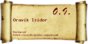 Oravik Izidor névjegykártya